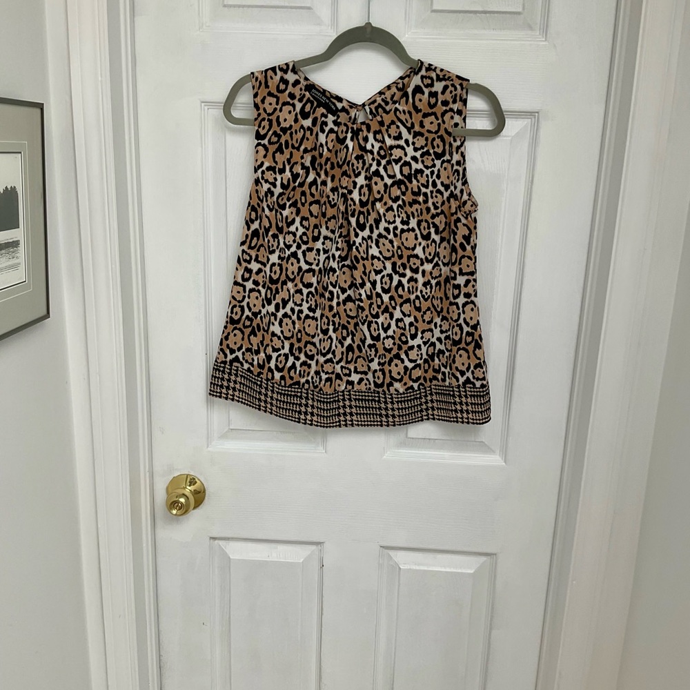 Jones New York Animal Print Sleeveless Blouse
